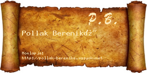 Pollak Bereniké névjegykártya